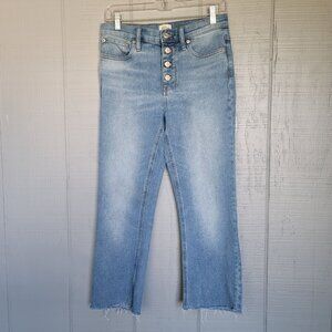 J.Crew 10" Billie Demi Boot Crop Raw-Hem Denim Jeans. Size 26